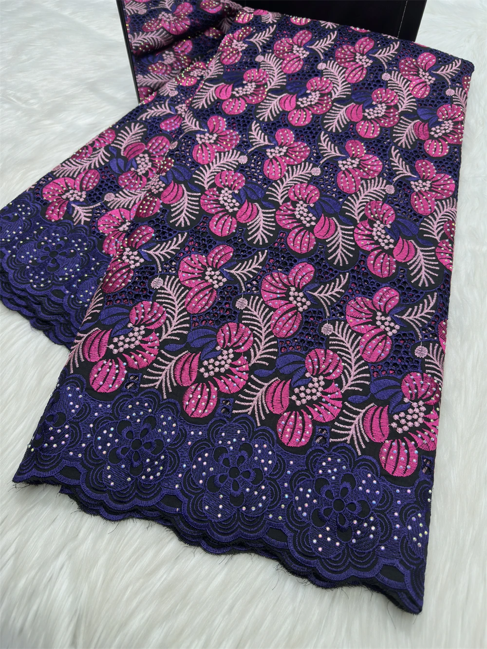 African Satin Cotton Lace Fabrics 2026 High Quality Swiss Voile Lace Fabric With Stones Nigerian Lace Fabrics For Party Dress