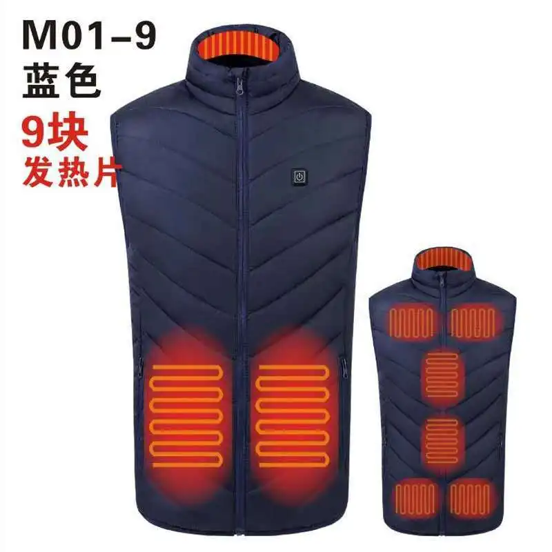 MinSu 2025 New 10XL Large Size Nine-Zone Winter Heating Clothing Warm Heating Vest for Men and Women