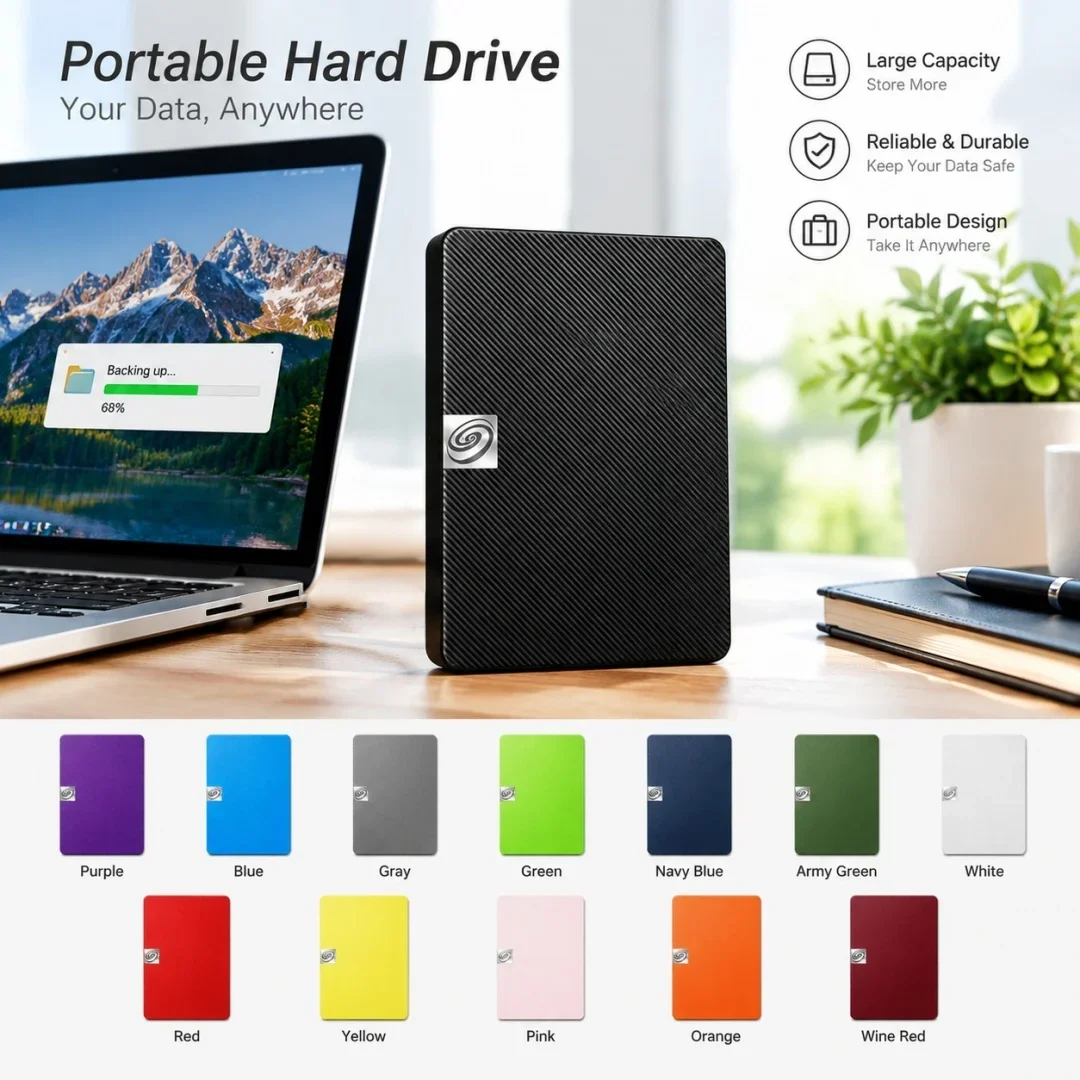 High‑Speed Transfer RJ USB3.0 Portable External Hard Drive 4TB ,2.5
