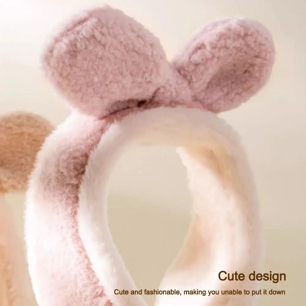 Cartoon Bowknot Ear Warmer Soft Cold Protection Children Earflap Windproof Rabbit Ears Plush Earmuffs