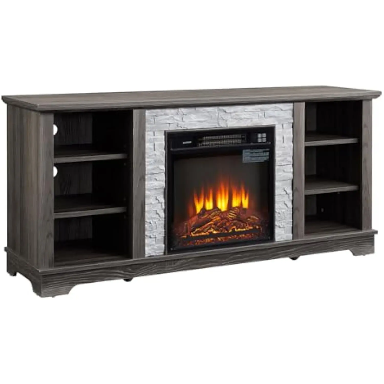 

Electric Fireplace with Mantel and Storage Shelves,Fireplace TV Stand for Living Room,Modern Entertainment Console Space with 1