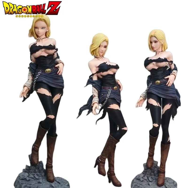 

Dragon Ball Android 18 Action Figure Anime Sexy Figurines Model Ornament Dress Break Standing Position Computer Case Decorations