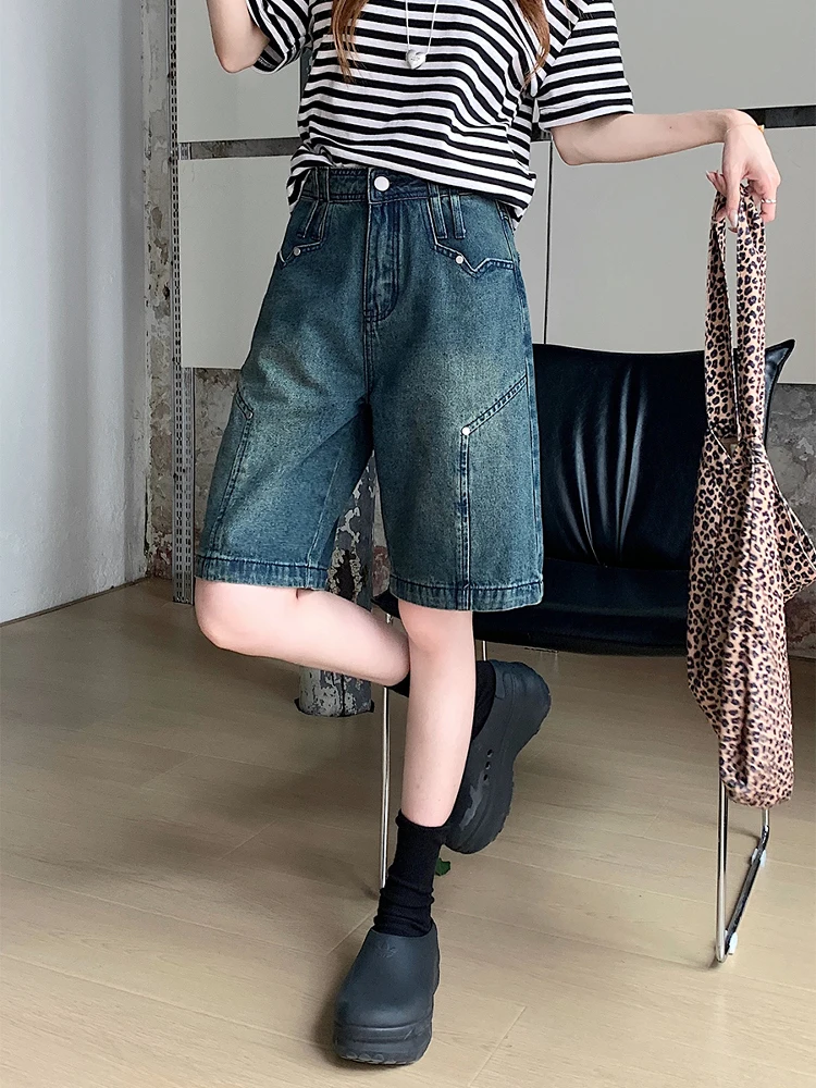 

Джинсы женские летние с высокой талией, А-силуэт, прямые, широкие, средней длины, больших размеров, в американском стиле