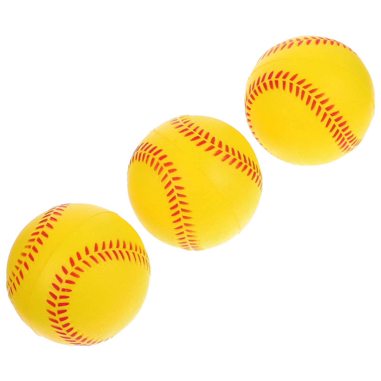 3Pcs Training Baseballs Soft PU Sponge Durable Lightweight Balls for Beginners PU Training Baseball