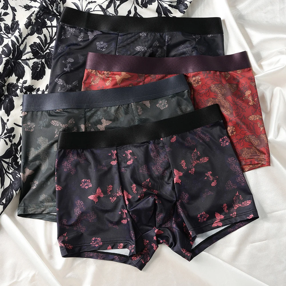 سراويل داخلية بوكسر مطبوعة كلاسيكية ناعمة للرجال مع تصميم حقيبة على شكل حرف U ملابس داخلية قابلة للتمدد للاستخدام اليومي #6