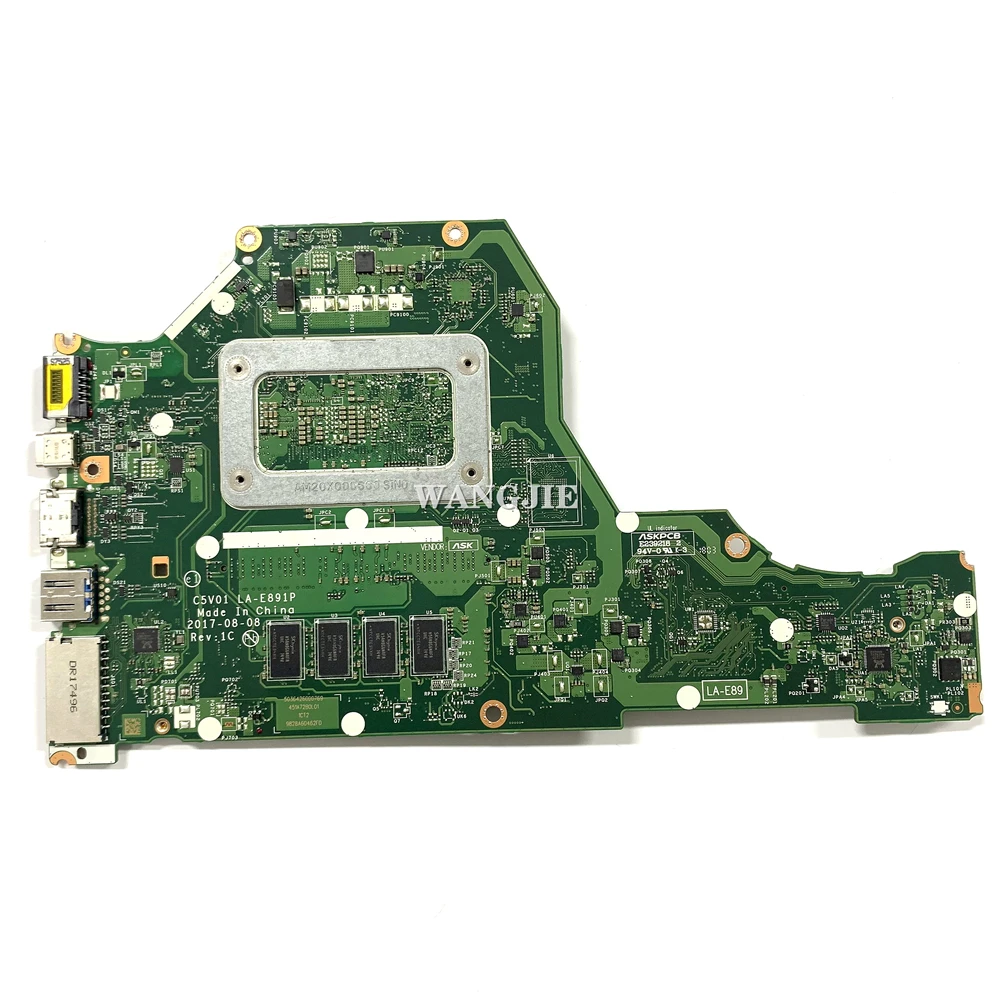 For Acer Aspire A515 A515-51 Laptop Motherboard NBGP411001 NB.GP411.001 C5V01 LA-E891P SR3LA I5-8250U 4G RAM