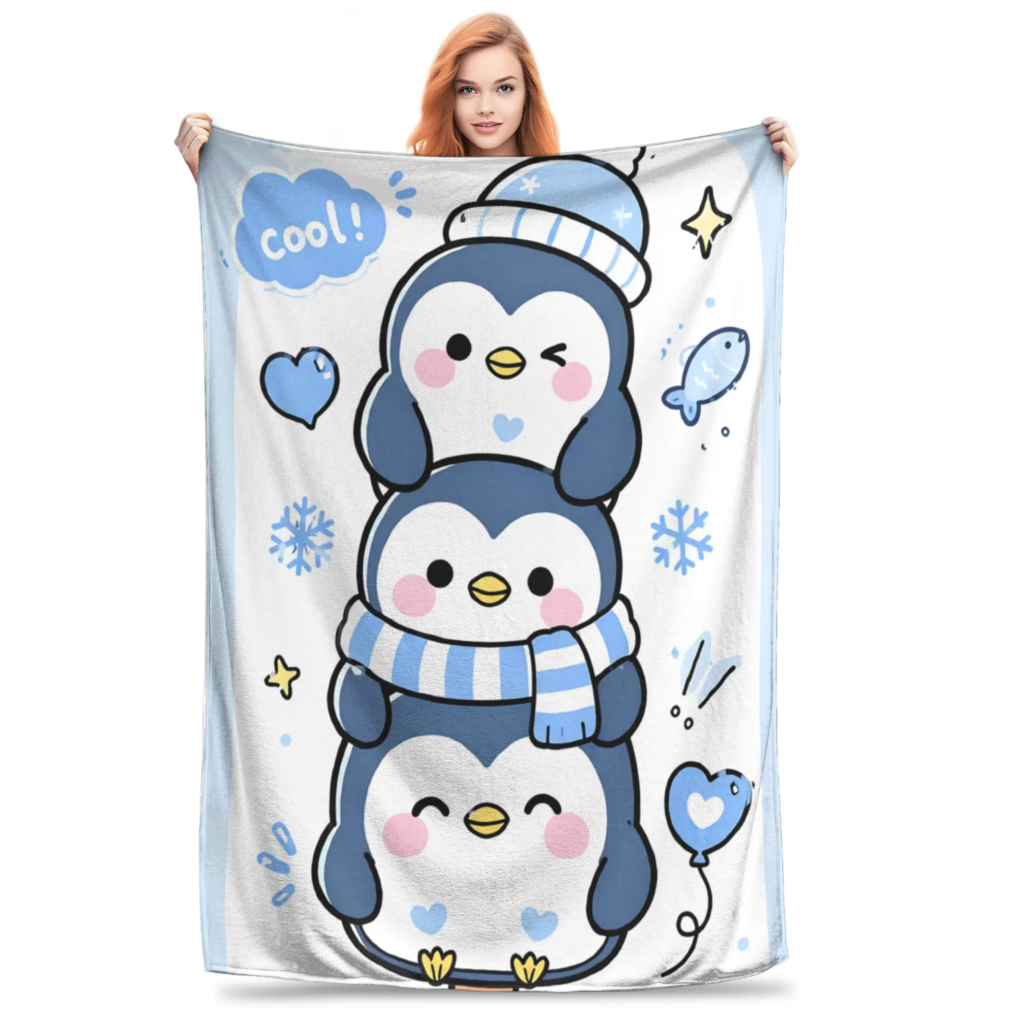 1PC Home Cute Kawaii Animal Patterns Blanket Throw Blanket  Novelty Warm Blanket All Season Gift for Happy Halloween Give Thanks