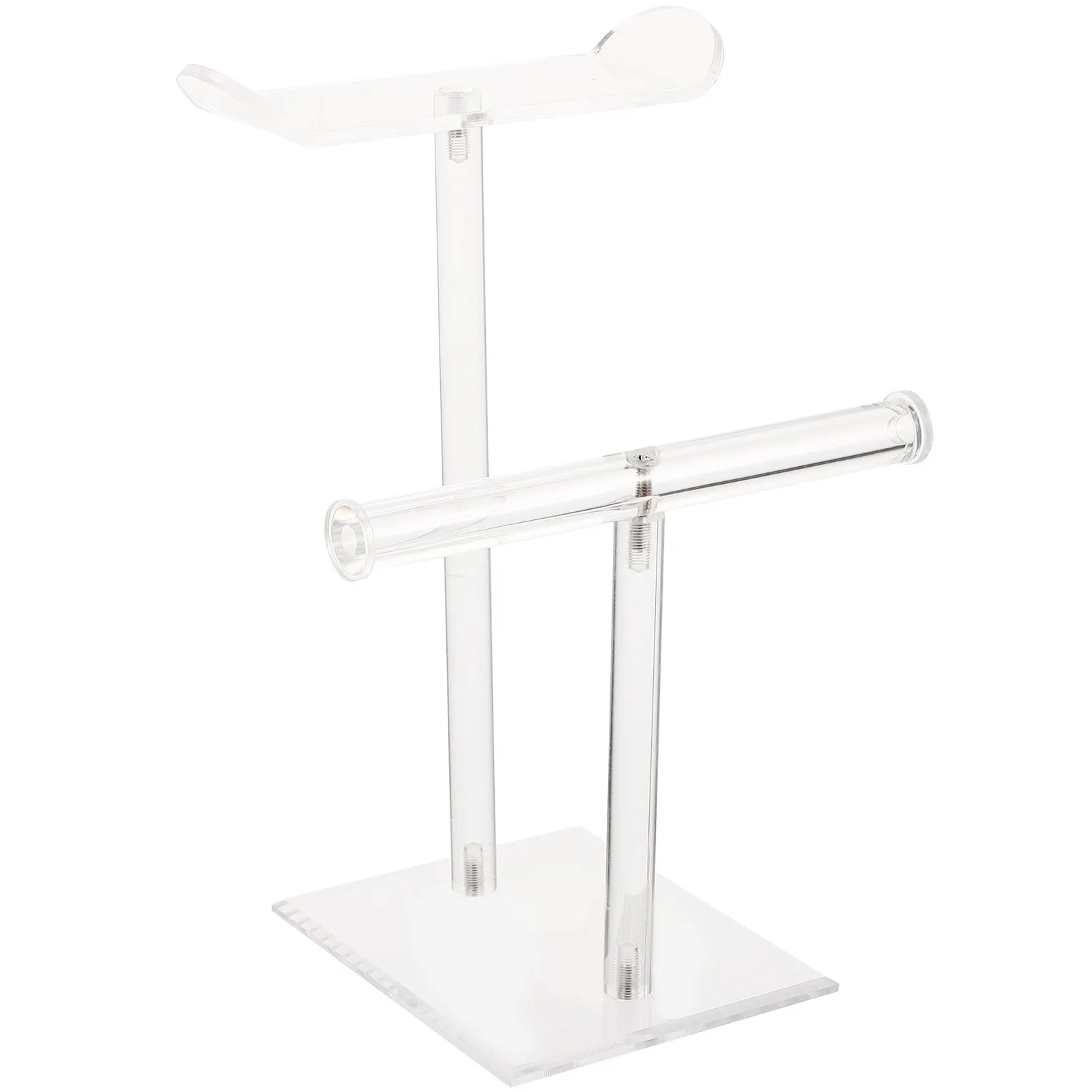 

Настольная подставка для заколок и резинок для волос, 2-уровневая, акриловая, устойчивая, органайзер для украшений, держатель для головных уборов