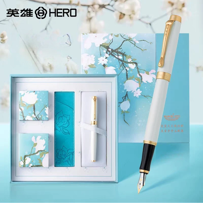 HERO Hero Pen Magnolia Pen Gift Box Set Men and Women's Writing Practice High-end Business Office Gifts