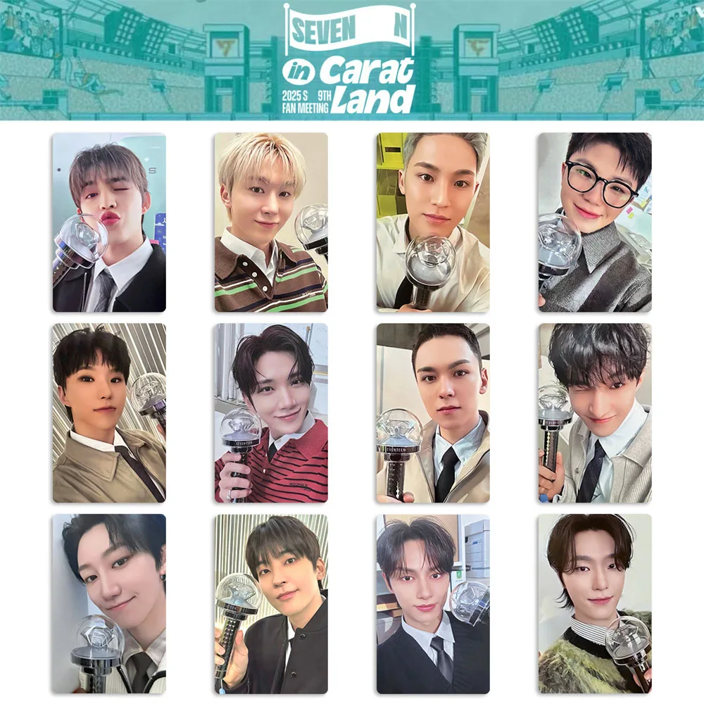 

12 шт./компл. KPOP ST 2025 CARAT LAND открытки 9th Fan Meeting фотокарточки JEONGHAN JOSHUA HOSHI двусторонние ломо-карты подарки для фанатов
