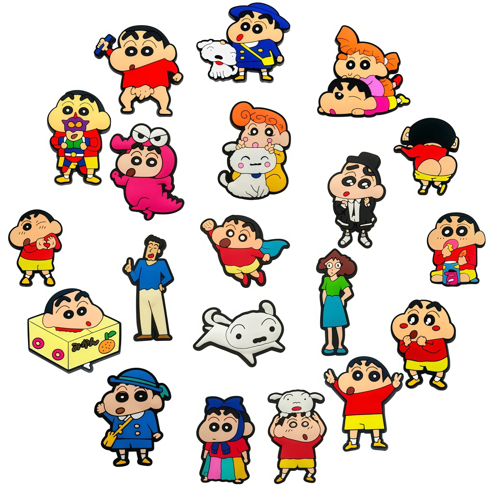 10/20PCS Crayon Shinchan Shoe Charms Cute Anime PVC Shoe Decorations Removable Shoe Accessories DIY Charms For Crocs Clogs Gift
