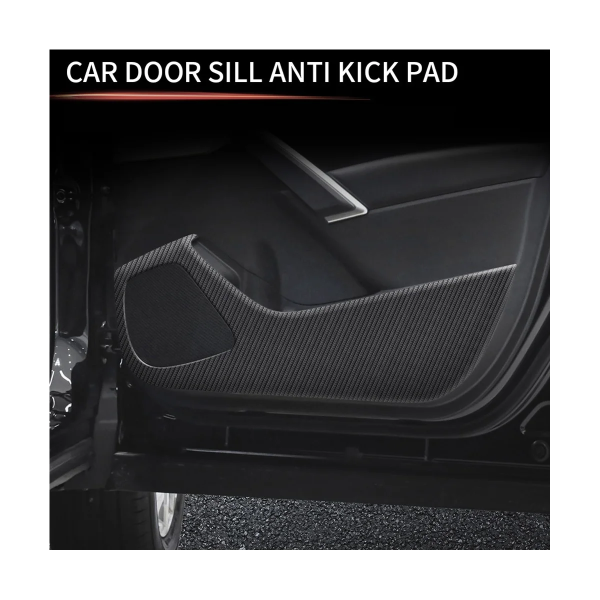 Car Lychee Leather Door Protector Pad Door Plank Anti- Pad Anti-Dirty Mat Cover for 2022+ RHD