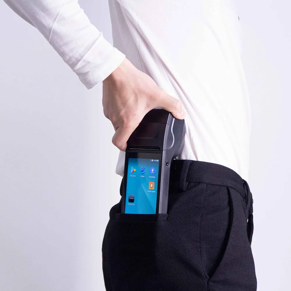 Printer Android Layar Besar 6 inci Untuk Makanan Online Terminal Pos Portabel Android Dengan Printer Termal