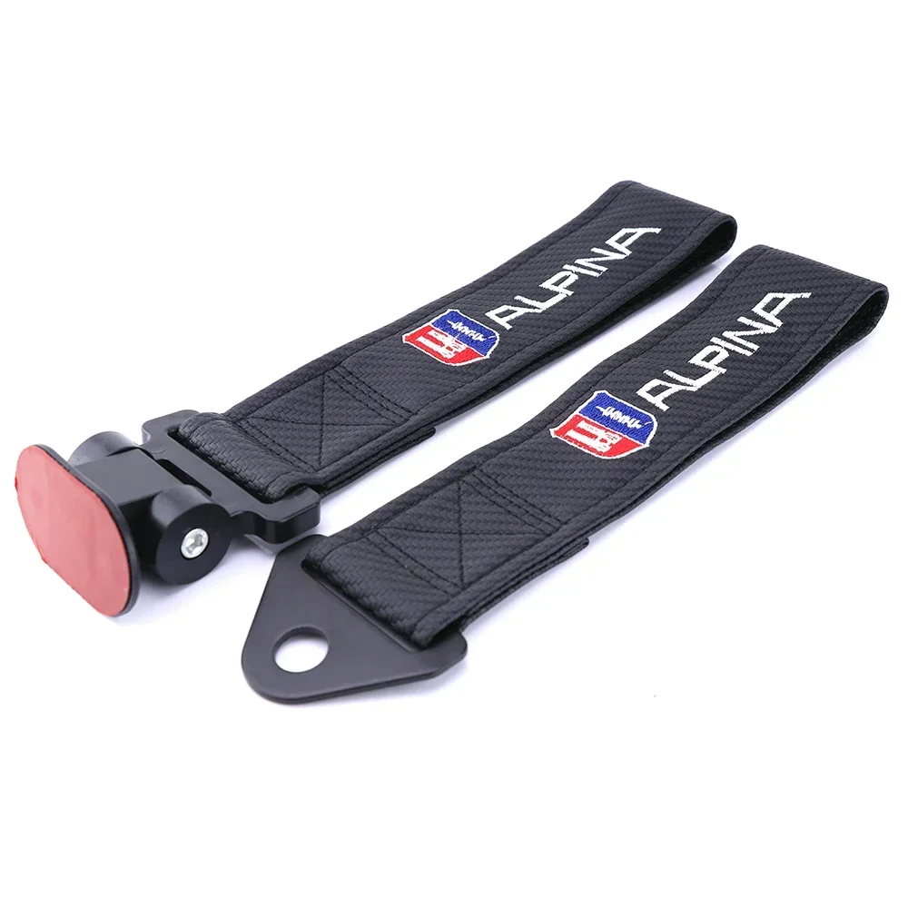 ألبينا سيارة سحب حزام شعار سحب حبل حزام ألياف الكربون نمط القماش مصدات الغراء ملصق لسيارات bmw e30 e46 e90 e60 e39 e36