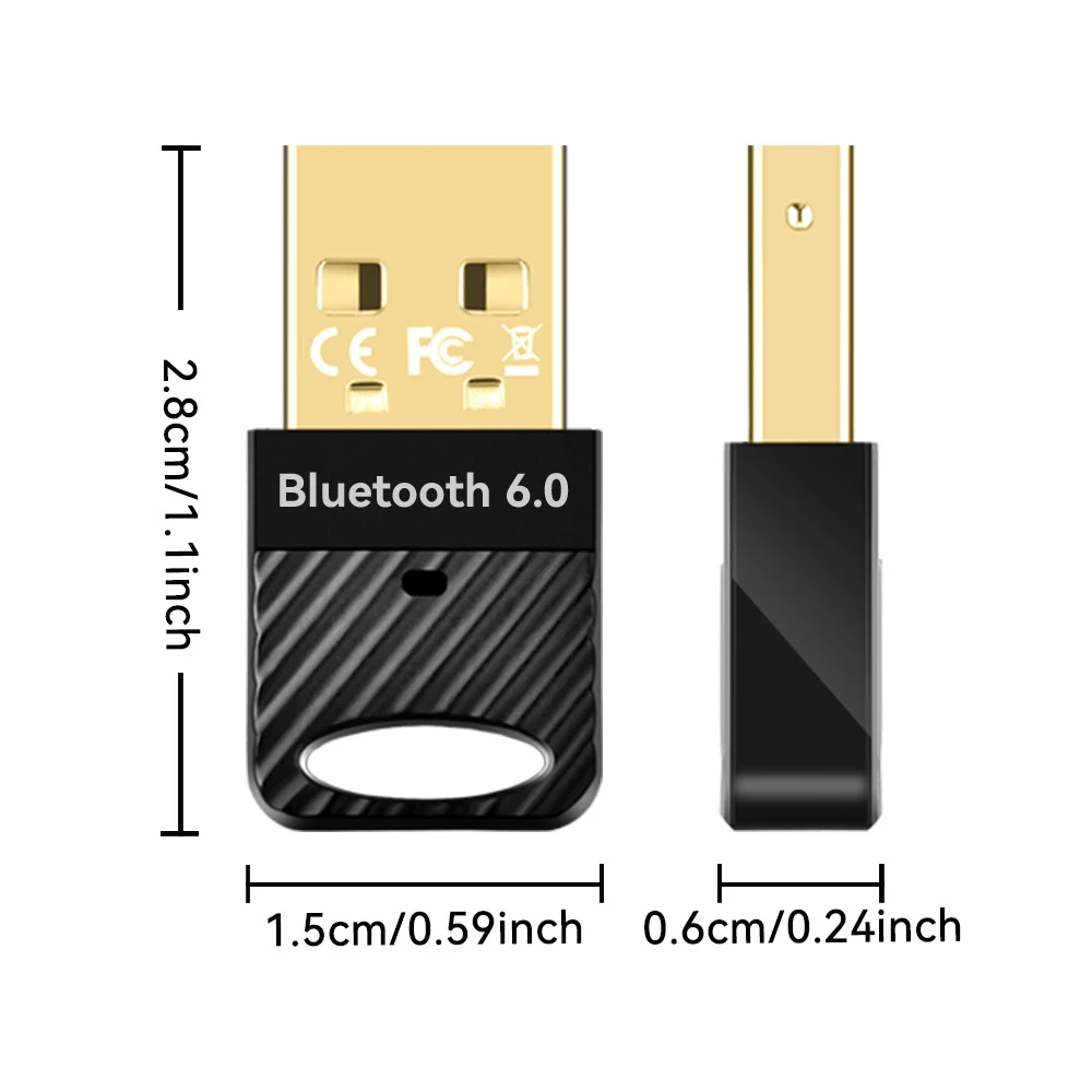 Elough Adattatore Bluetooth USB Dongle wireless Bluetooth 6.0 per PC Windows 11/10/8.1 Ricevitore trasmettitore Bluetooth USB per mouse