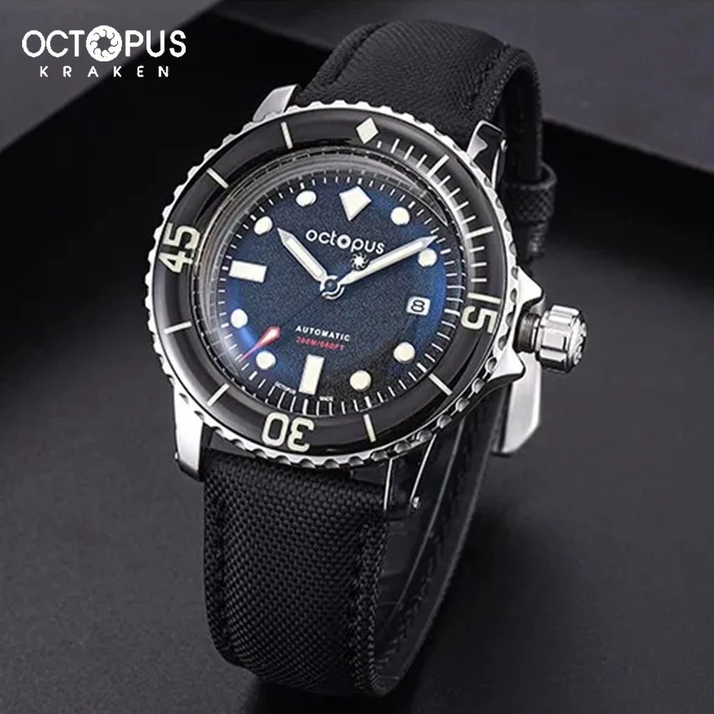 2024 Octopus Kraken OCT-001 Luxury Men\'s Automatic Mechanical watch NH35 Canvas Stainless Steel Waterproof Luminous reloj hombre