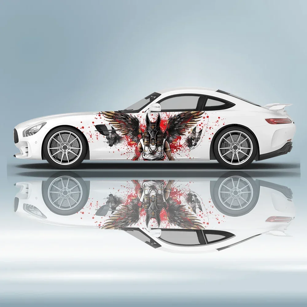 

Волк с крыльями, брызги крови, автомобильные виниловые наклейки, ПВХ, наклейка против царапин, подходит для грузовиков, внедорожников, Декор, автоаксессуары