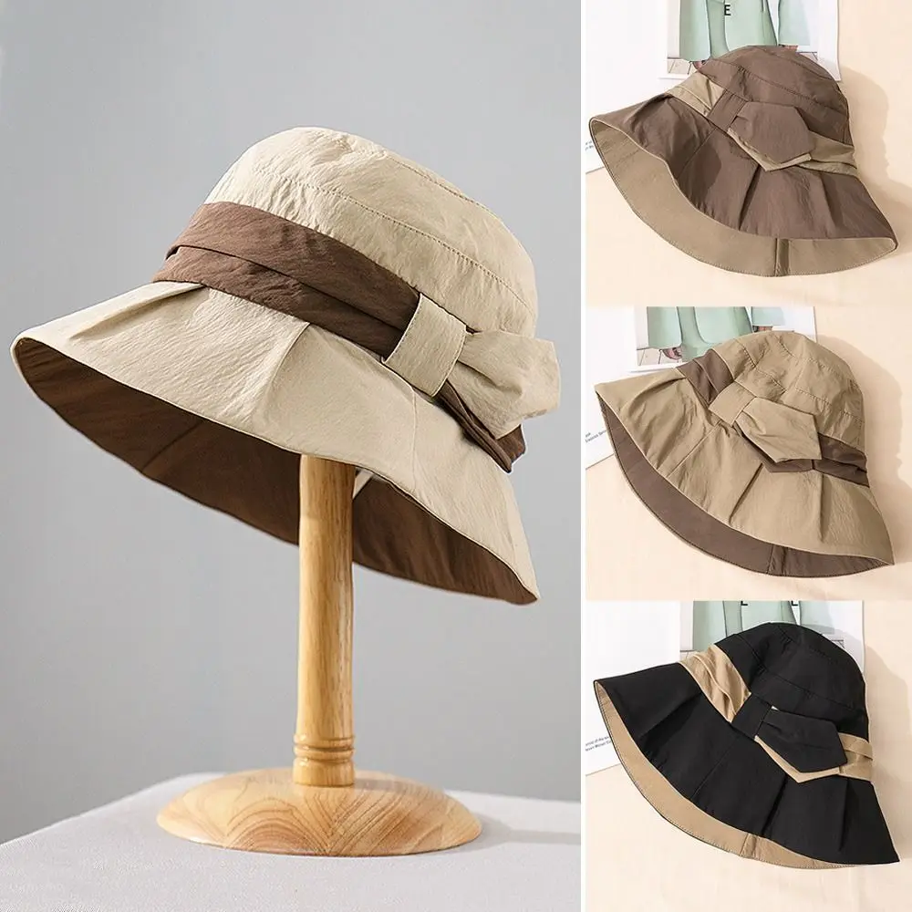 

Casual Solid Color Ladies Sun Hat Sun Protection Thin Style Dome Fisherman Hat Bucket Hat Summer Season