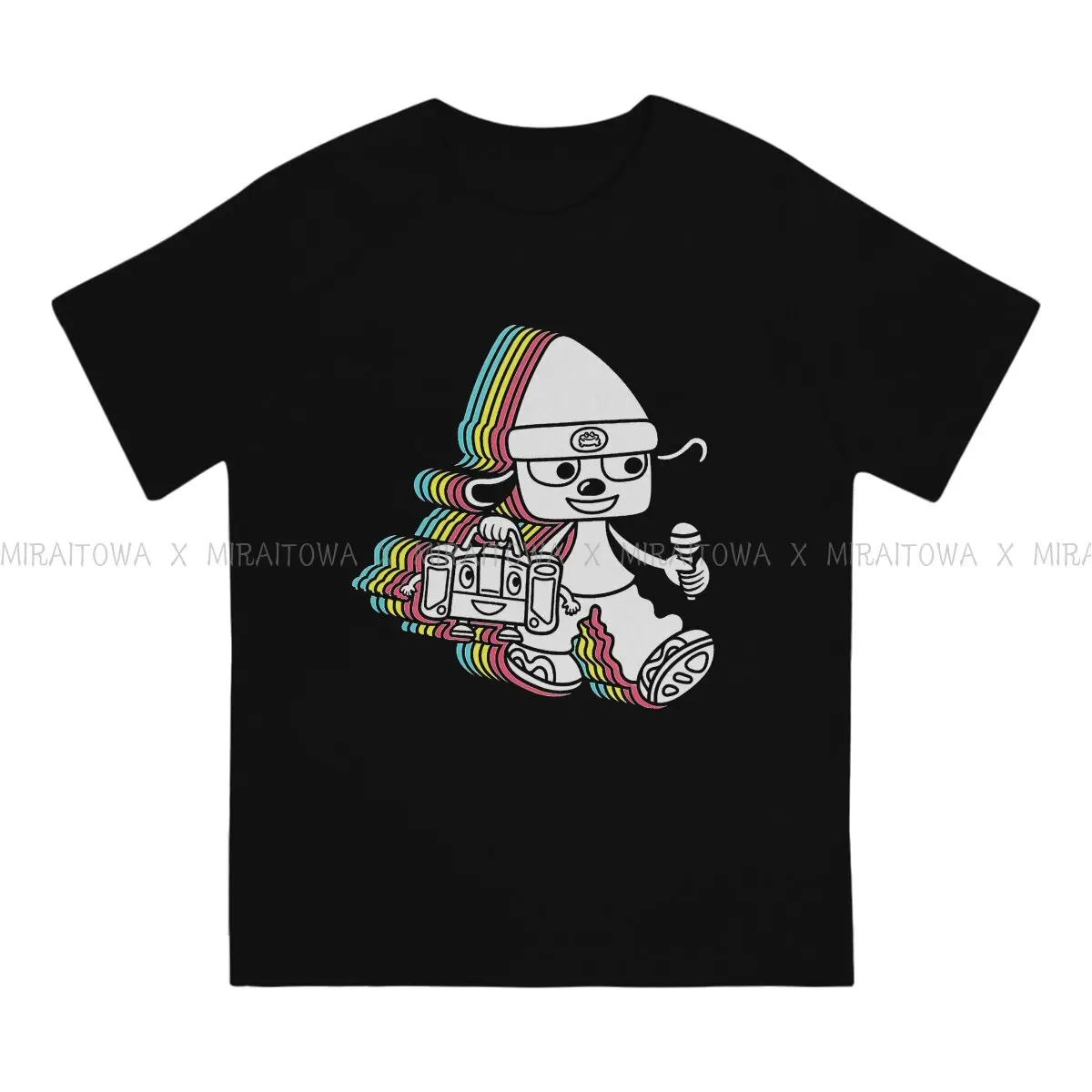 Neon  Fashion TShirts Parappa the Rapper Music Game Male Harajuku Fabric Tops T Shirt O Neck