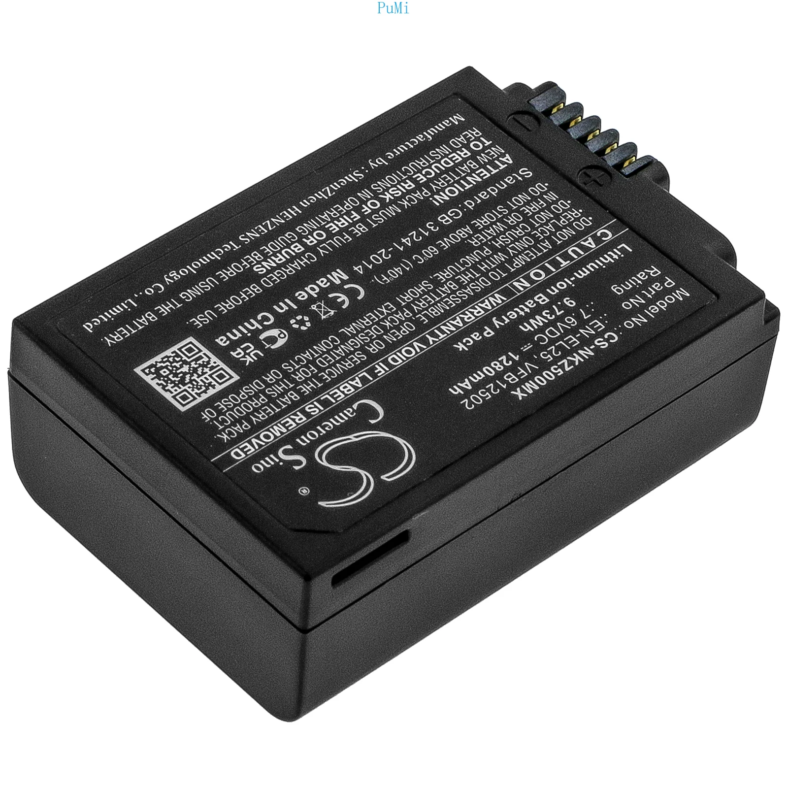 CameronSino كاميرا بطارية ليثيوم أيون لنيكون EN-EL25 VFB12502 Z50 Z50ZFC Z30 Z FC بدون مرآة 1280mAh 7.6V 9.73Wh