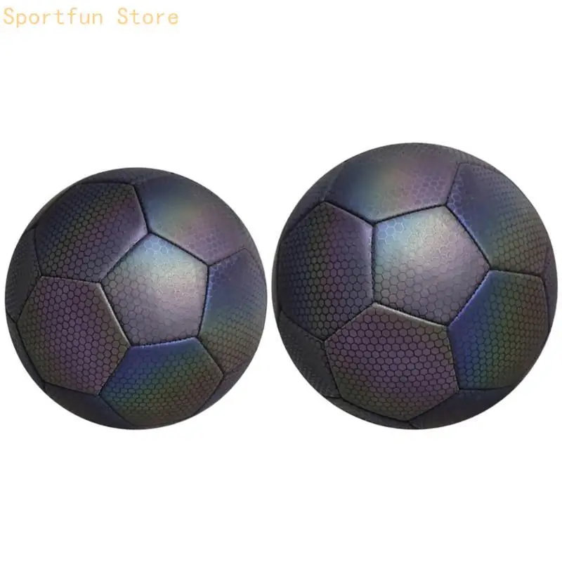 

X7JD Reflective Football School Training Soccer Balls Size 4, 5 Glowing Soccer Balls