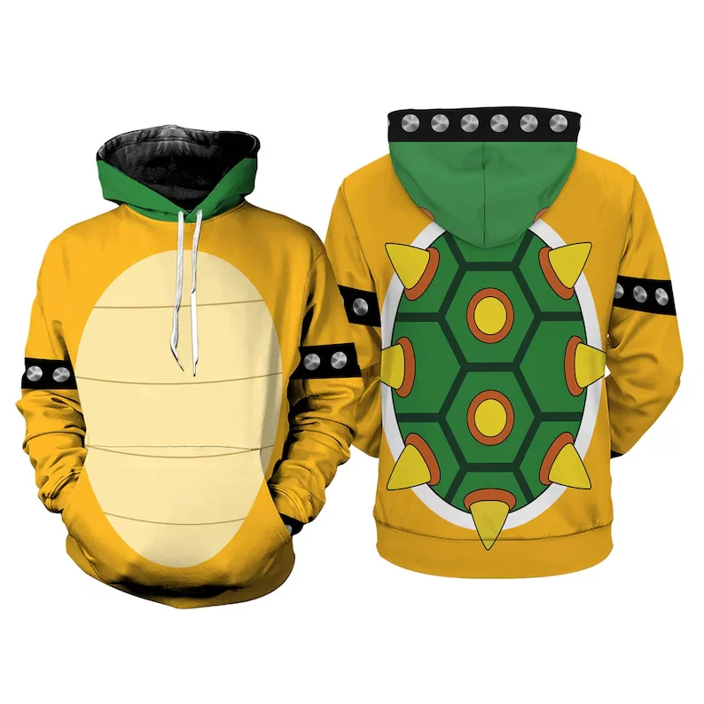 New Super Brothers Series Cosplay Anime Hoodies 3D Cartoon Bowser Print Men Women Tracksuit Pullover Harajuku Hoodie Y2k Clothes