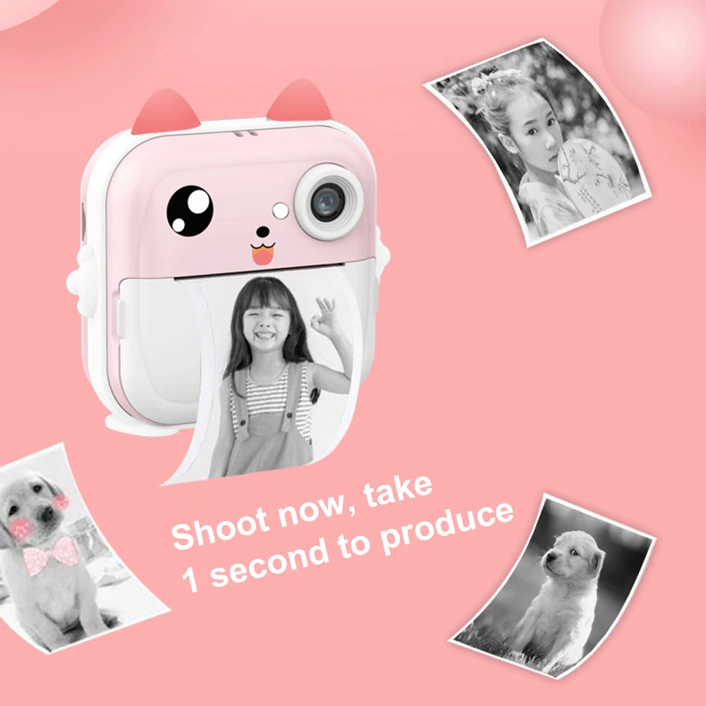 Kids Digital Photo Camera 2.4inch IPS Screen Child Camera Instant Print Video Recording Take Pictures Girl Boy Birthday Gift