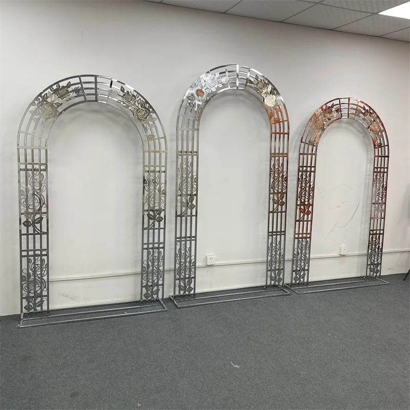 1/3pcs new wedding stage background decoration, iron arch flower rack, five bar hollow rose rack