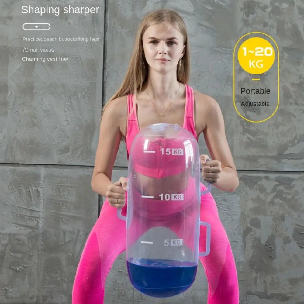 Weight Adjustable Inflatable Water Dumbbell Body Shaping with Air Pump Water Power Bag Load-bearing Max 20KG