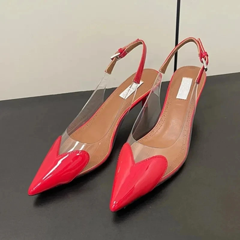 Chaussures en cuir véritable à talons hauts pour femmes, sandales sexy, pantoufles à talons fins, vêtements d'extérieur, marque de créateur, nouvelle tendance, été 2024