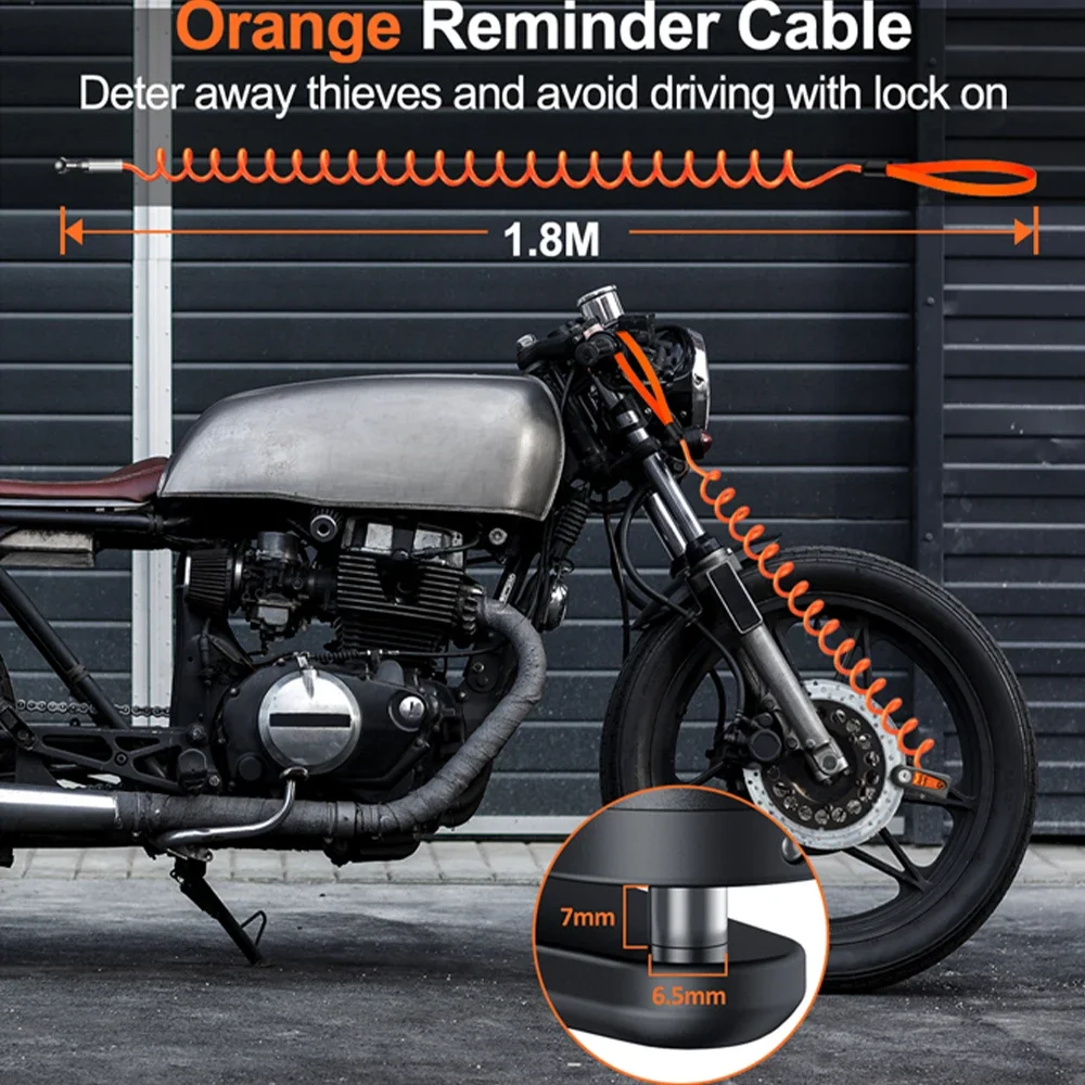 Motorcycle Alarm Disc Brake Lock Security Moto Wheel Disk Padlock Waterproof 120dB Loud Anti Theft Alarma Motorcycle Disc Lock