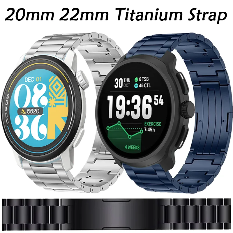 20mm 22mm Titanium Strap for COROS APEX 4 42mm/PACE Pro/CMF Watch 3 Pro/2 Quick-release Band for Suunto Vertical 2/Run/Race 2/S