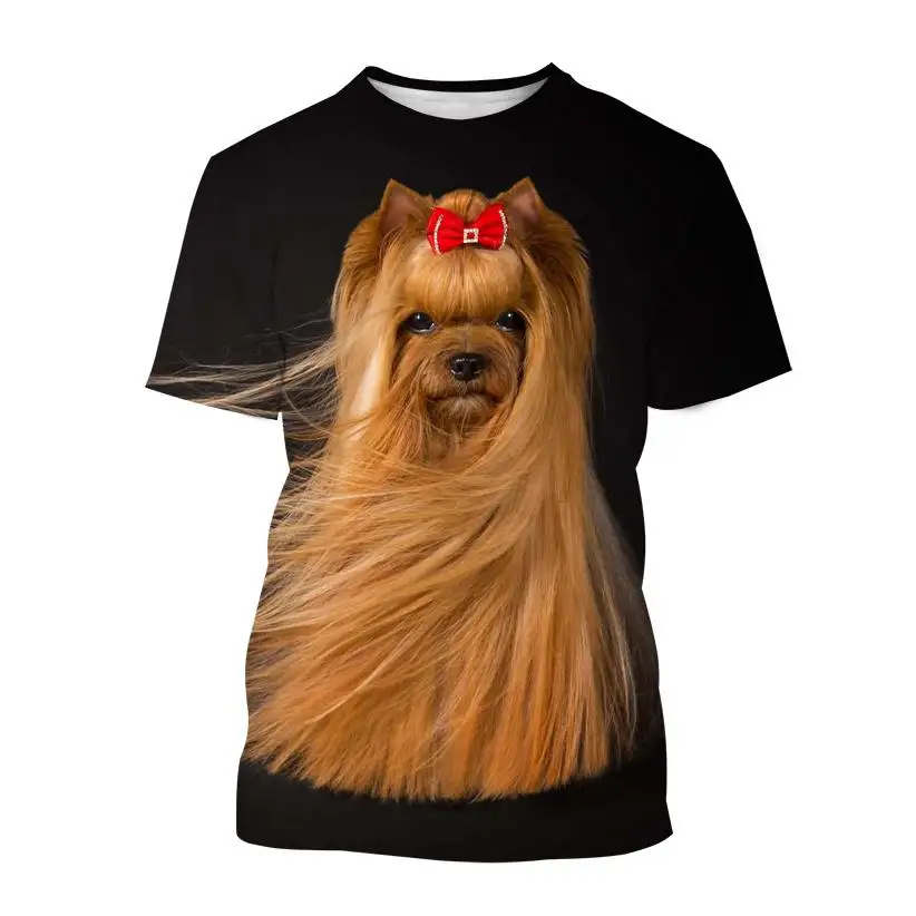 New Cute Animal Pet Dog Australian Terrier 3d Printing Men\'s Women\'s Children\'s T-shirt Breathable Light Summer Sports Top