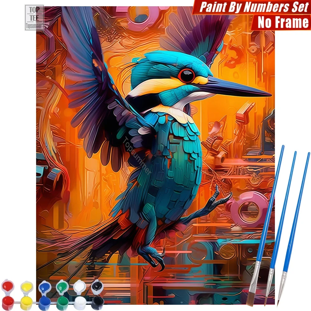 

Набор для рисования по номерам Kingfisher Industrial Fantasy - Картина с промышленными шестернями Kingfisher, декор для дома, подарок на Новый год для бабушки