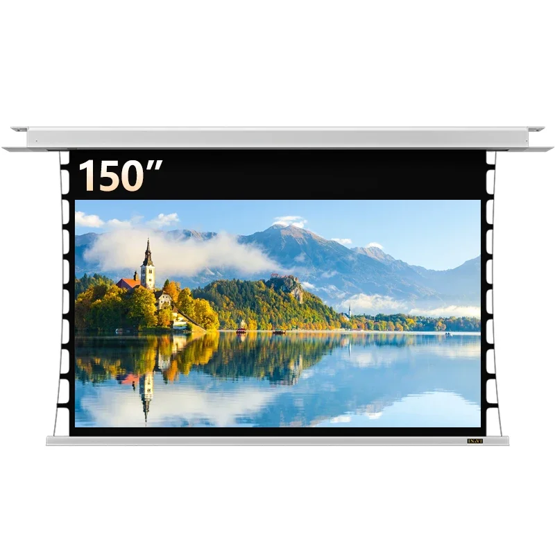 IN&VI 3D HD TV Projector Screen 150 Inch Ceiling Recessed Motorized Projector Screen