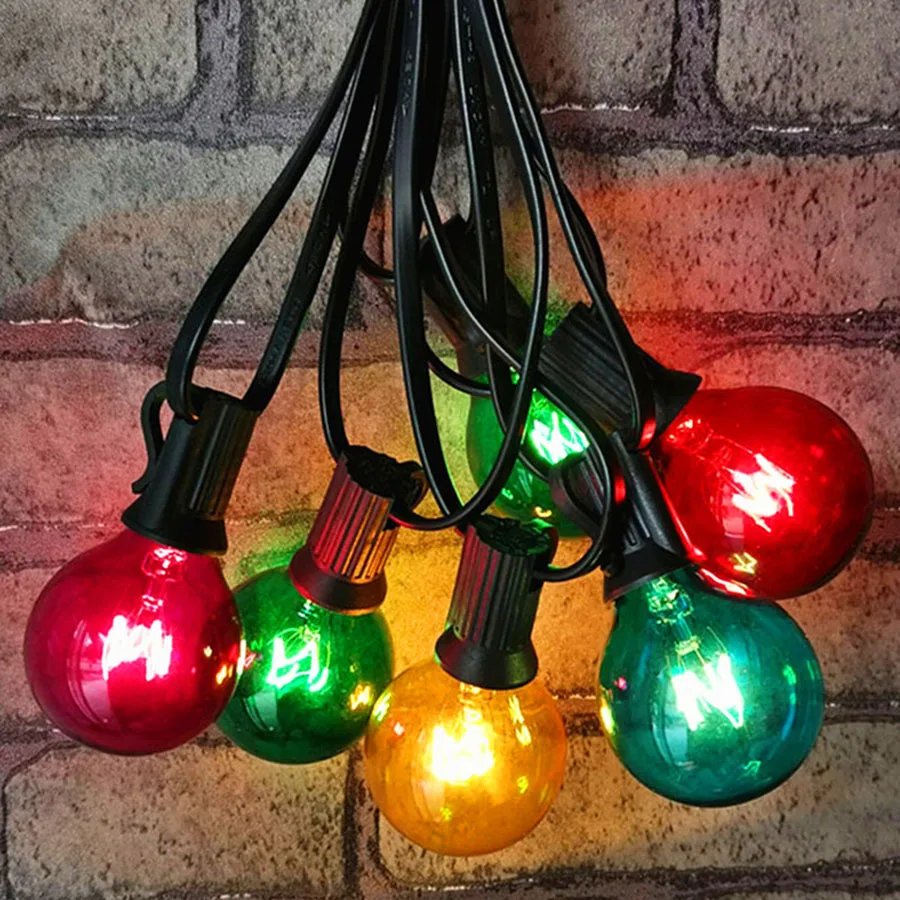 

Thrisdar 25FT 25 Multicolor G40 String Light Outdoor Party Globe Fairy Light Christmas Garland Light For Wedding Holiday Decor