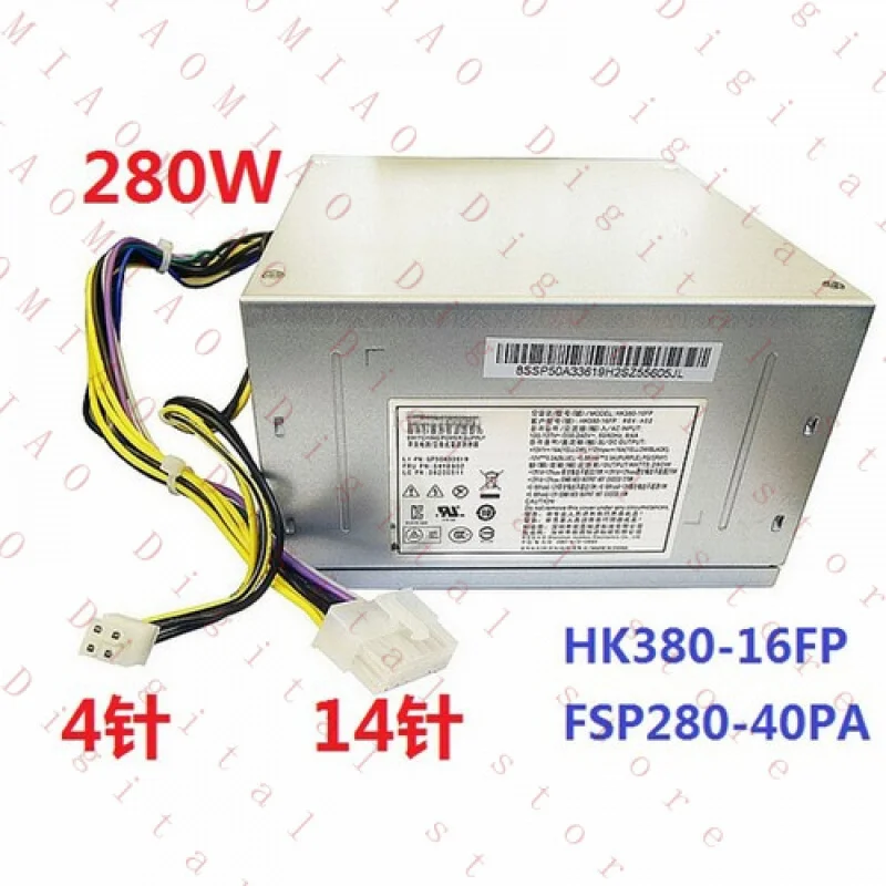 RY  For Lenovo 280W Power Supply 14Pin+4Pin HK380-16FP FSP280-40PA PS-4281-02 PCC001