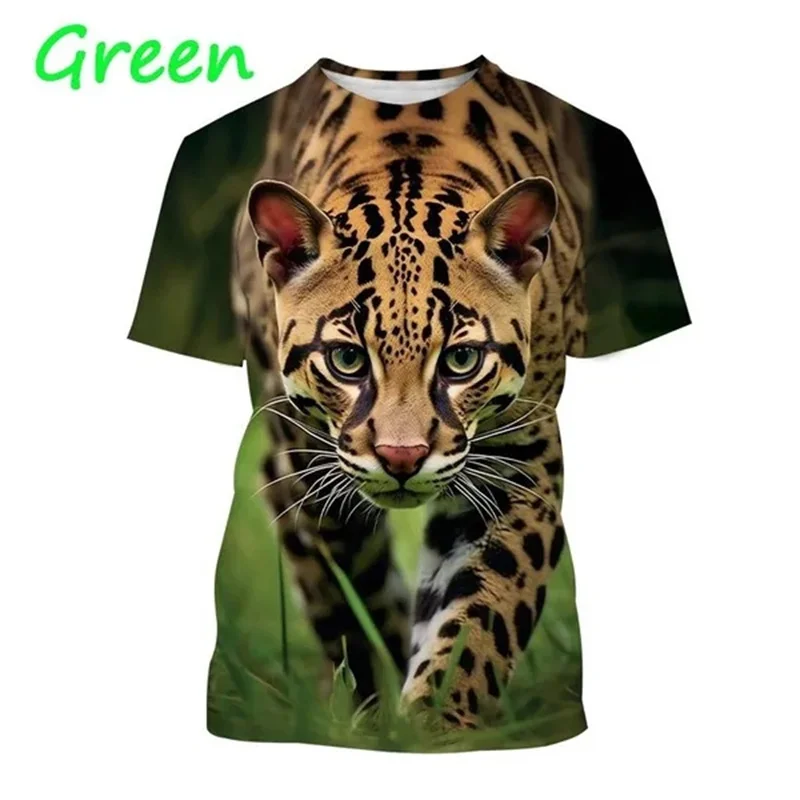 Cheetah 3D T Shirts Fashion Wild Animal Series Leopard Sunmmer Casual Street T-Shirt Comfortable Breathable Tops Tees Men