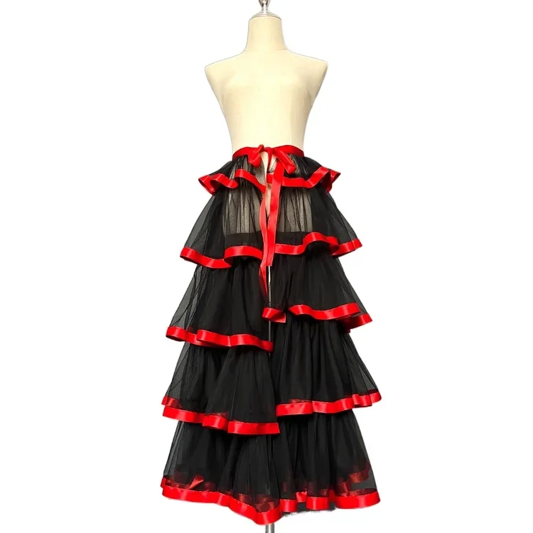 화려한 무대 쇼 하프 스커트, 여성 댄스 하프 스커트, 긴 한국 걸 그룹 댄스 원피스, 할로윈 코스프레 의상, 신제품