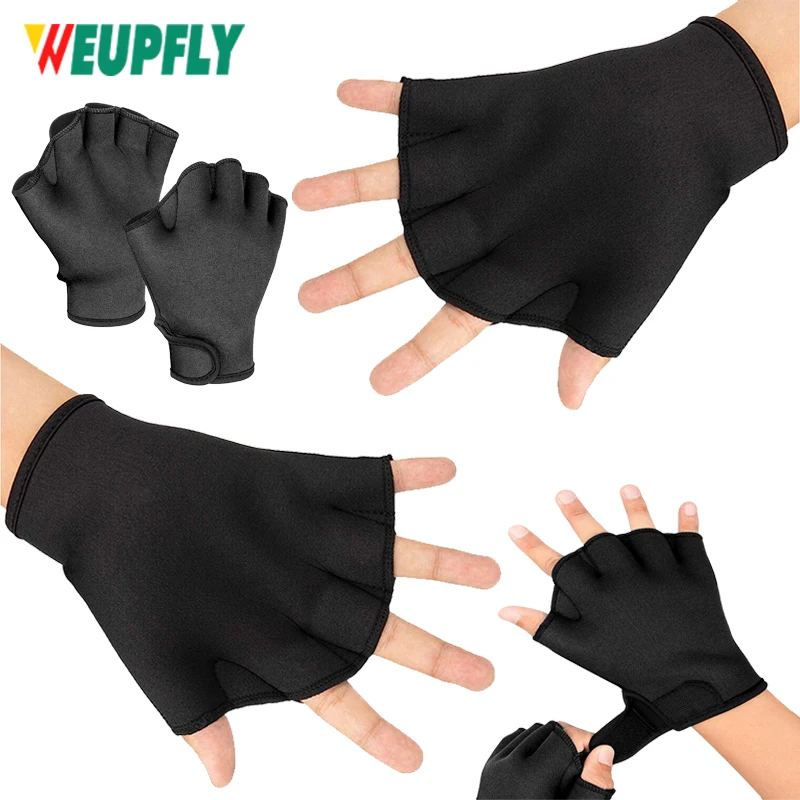 1 Pair Aquatic Gloves for Helping Upper Body Resistance,Webbed Swim Gloves Well Stitching,No Fading,for Men Women Adult Children