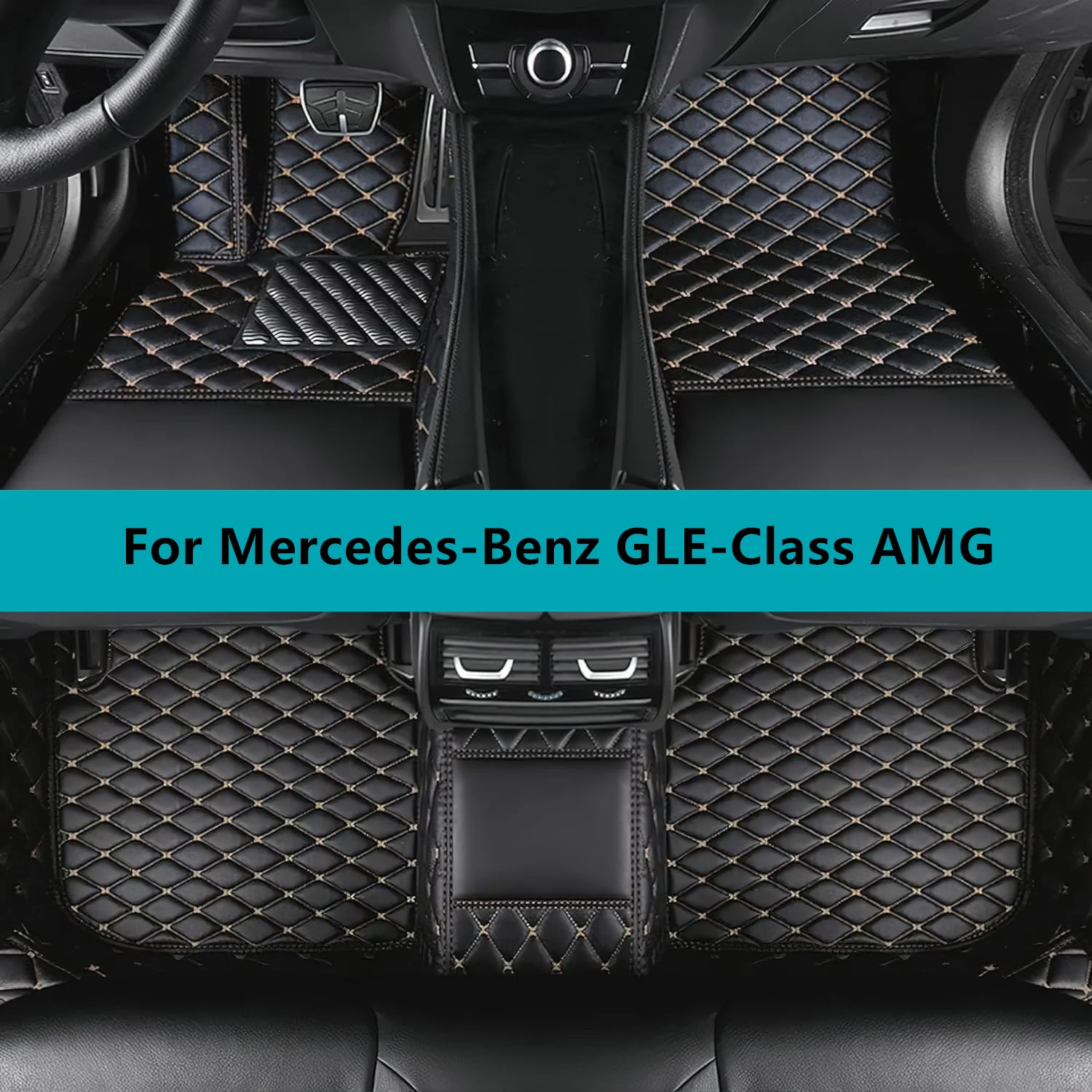 

Кожаные автомобильные коврики для Mercedes-Benz GLE-Class AMG 2019 2020 2021 2022 2023, всепогодные водонепроницаемые автомобильные коврики