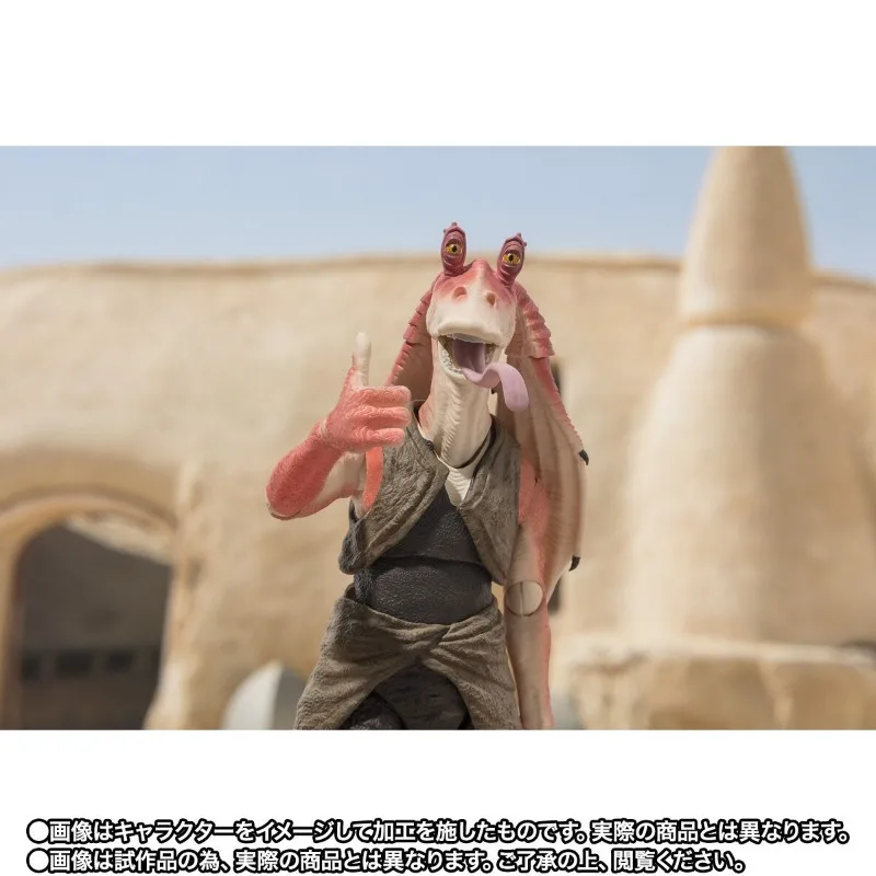 Bandai original genuíno anime star wars: episódio a menace fantasma jar binks s.h. figuarts 16cm modelo figura de ação brinquedo presente