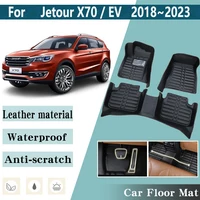 Alfombrillas de coche LHD para Jetour X70 EV X70S Soueast DX8 DX8S 2018 ~ 2023, revestimiento interior de pie de cuero, alfombrillas, accesorios de alfombra personalizados
