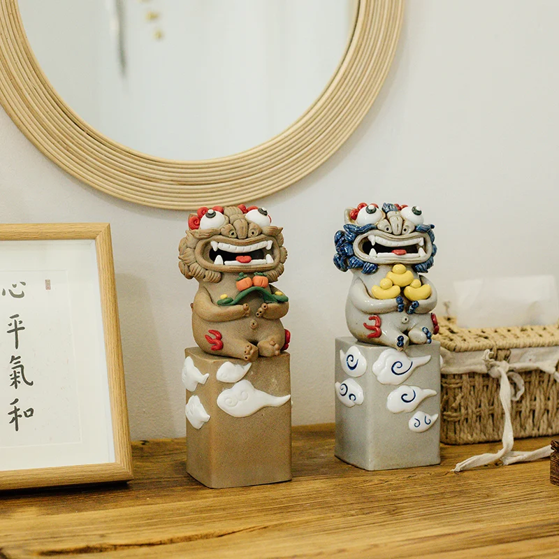 

Lucky, Pixiu, ornament, ceramic lion, opening, gift, housewarming, gift, desk