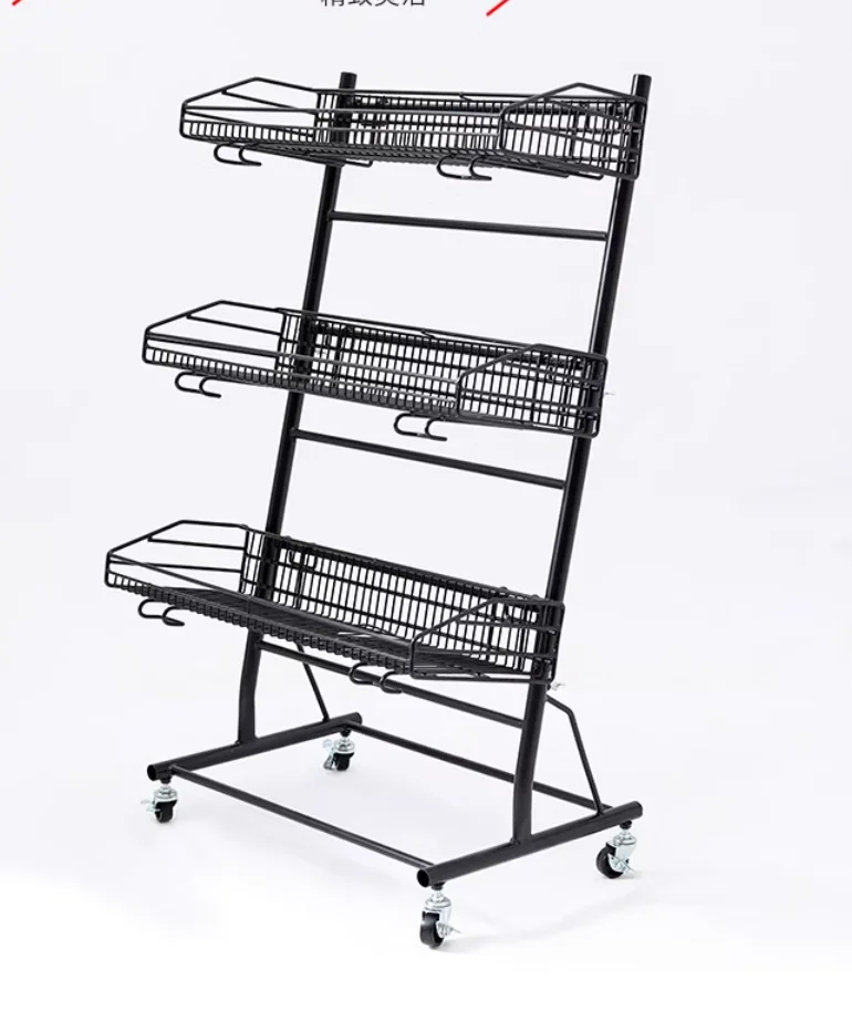 

Display shelves Display shelves fruit promotion table small three layers with wheels can be moved