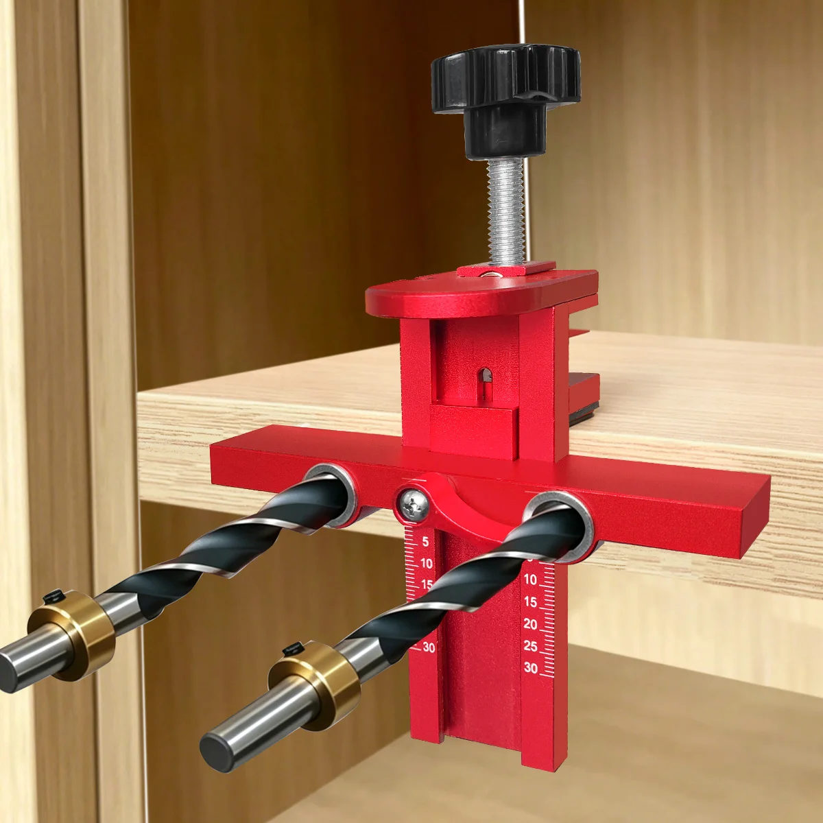Cabinet Door Installation Jig - Concealed Hinge & Push Latch Drill Guide, Adjustable Locator for Flush/Undermount Cabinet Doors
