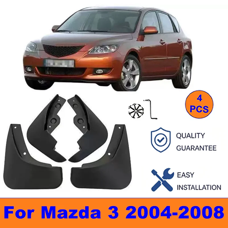 

4Pcs Mud Flaps For Mazda 3 2004-2008 - Splash Guards Front&Rear Wheel Fender Mudguards Car Exterior Protection Accessories