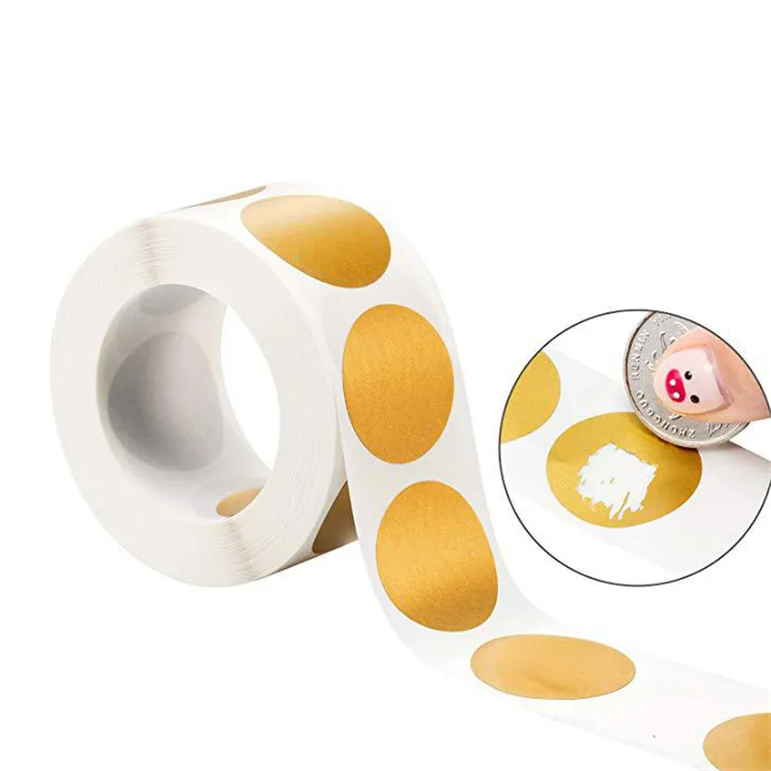 300pcs Gold / Silver Scratch Sticker DIY Ticket Party Game Scratch Lottery Decoration Toy Office Scrapbook  Stationery Stickers