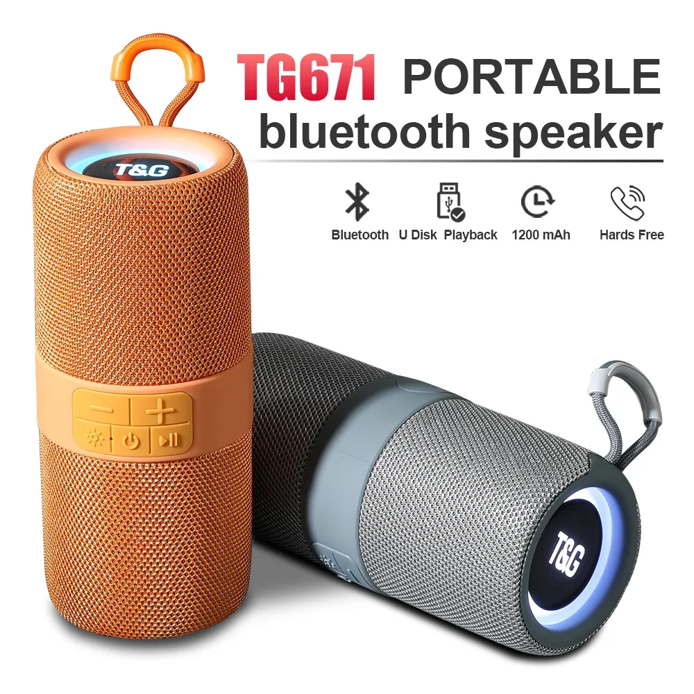 TG671 Bluetooth Speaker Portable TWS Wireless Subwoofer Dual Bass FM Radio AUX TF USB Outdoor Running Climbing Music Loudspeaker