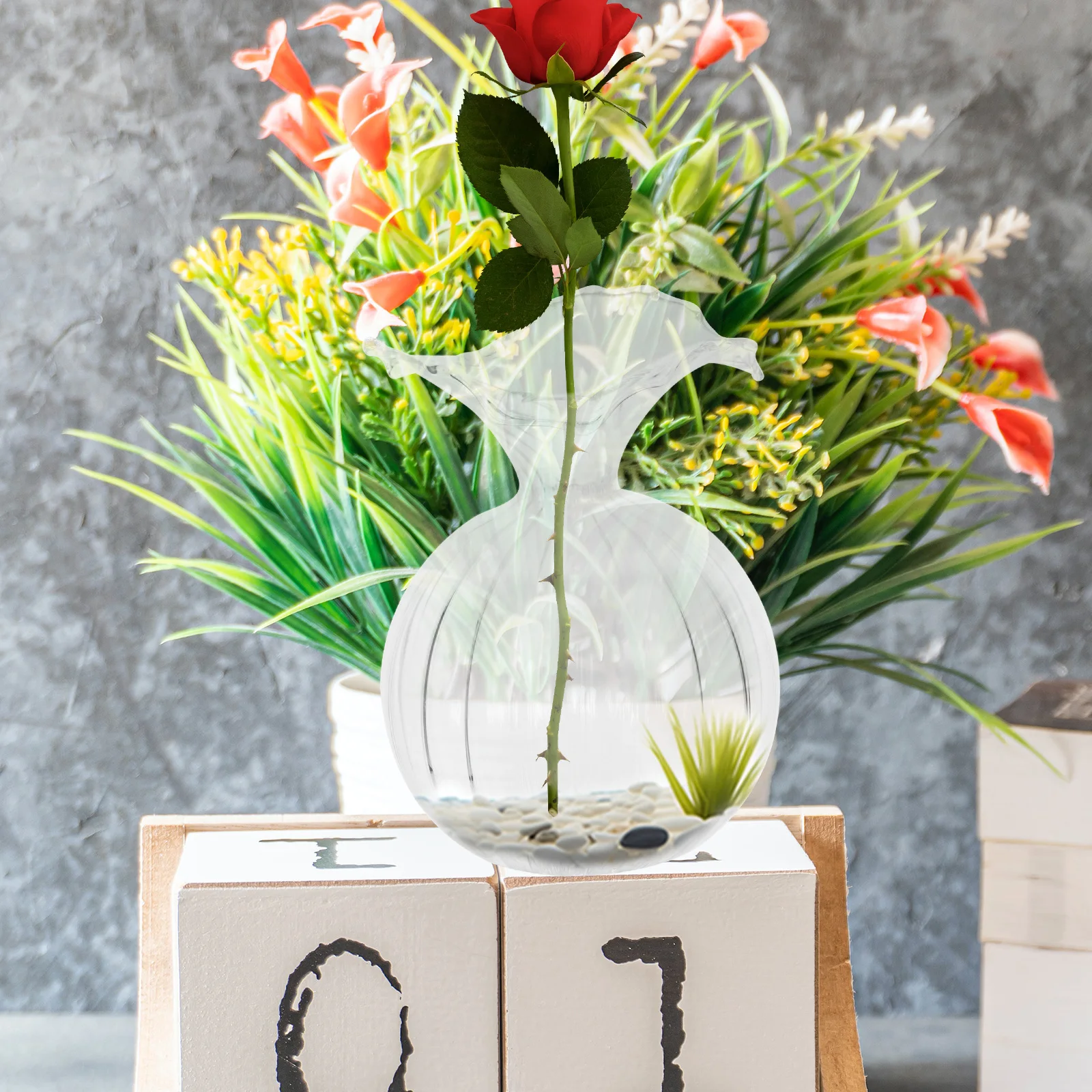 

Transparent Glass Vase Water Plant Holder Decorative Hydroponic Flower Pot Wedding Centerpiece Table Decor Glass Hydroponic Vase